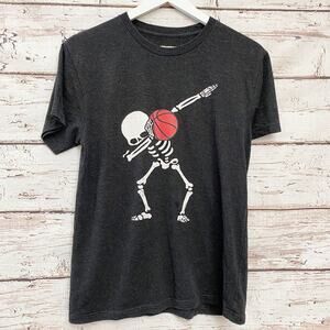 TEE PUBLIC Dabbing Skeleton Basketball Shirt Sz S